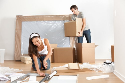 House removals team planning a move in Redbridge residential street