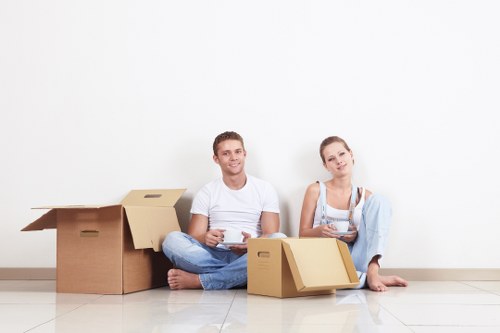 Preparation checklist and moving boxes for a business relocation in Redbridge