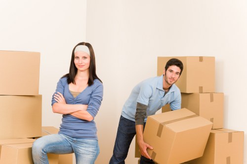 Packed household furniture ready for transport in Redbridge
