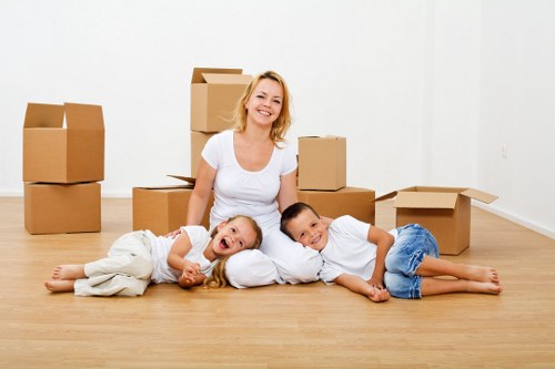 Packed boxes and furniture ready for a Redbridge home relocation
